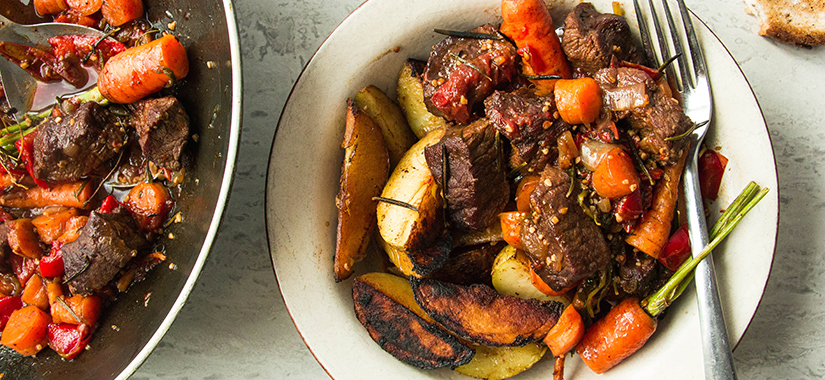 Recette Boeuf braisé aux carottes, pied de veau et lard