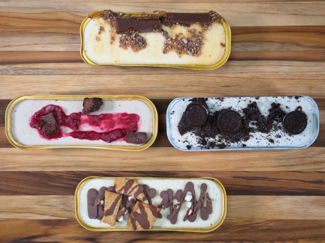 Barquette de crème glacée (3x framb,smores,oreo,kitkat)