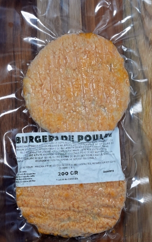 Burger de poulet pané (2 par pqt)