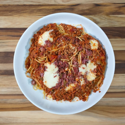 Spaghetti smoked meat